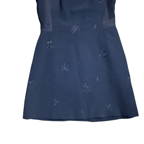 Ted Baker London Saahrad Embroidered Shift Dress Navy Blue Sleeveless Medium/3 - Picture 5 of 7